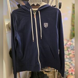 Ralph Lauren Active Navy Blue Zip-Up Hoodie with Crest
